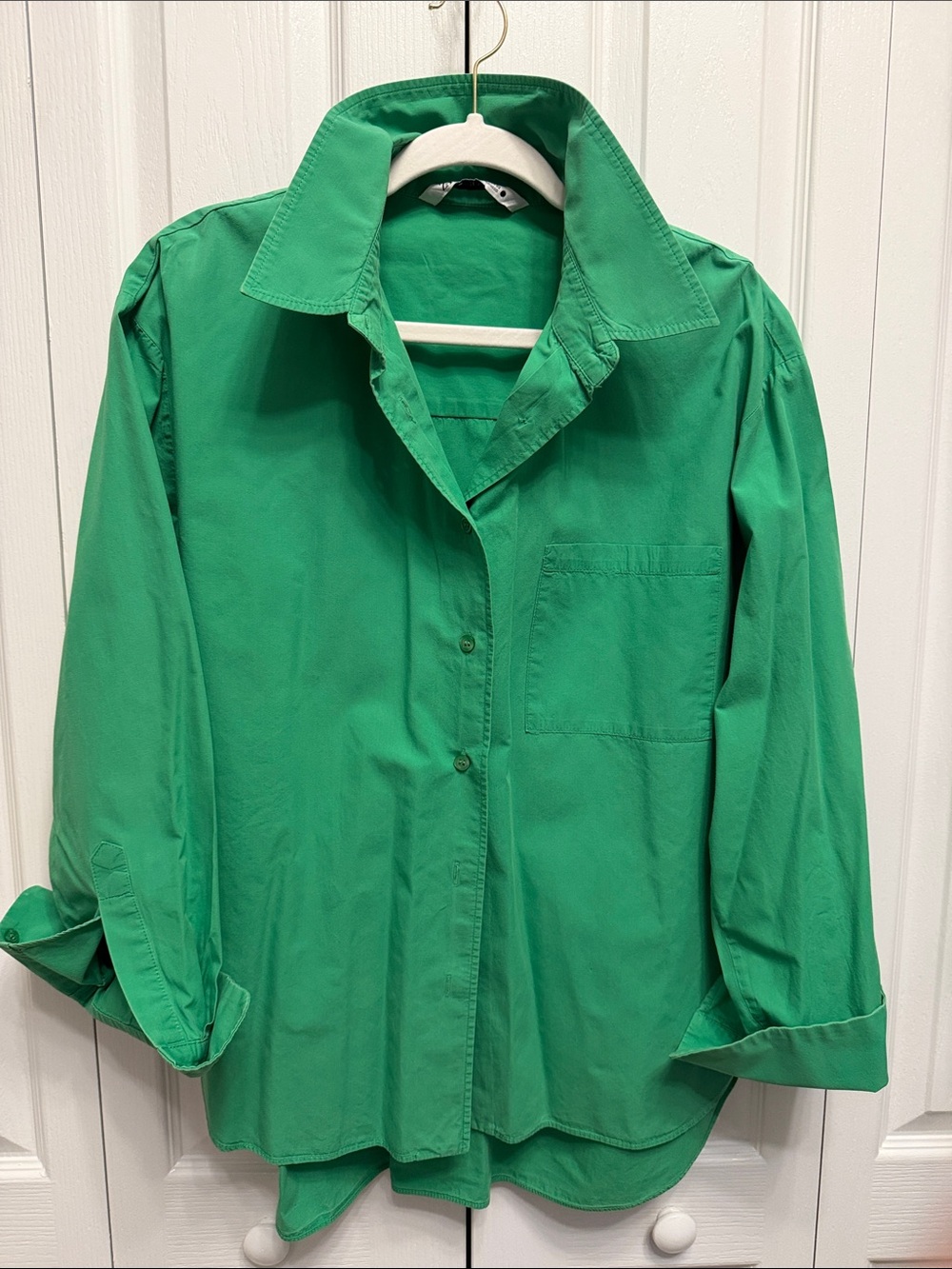 Zara Emerald Green Button-Down Shirt